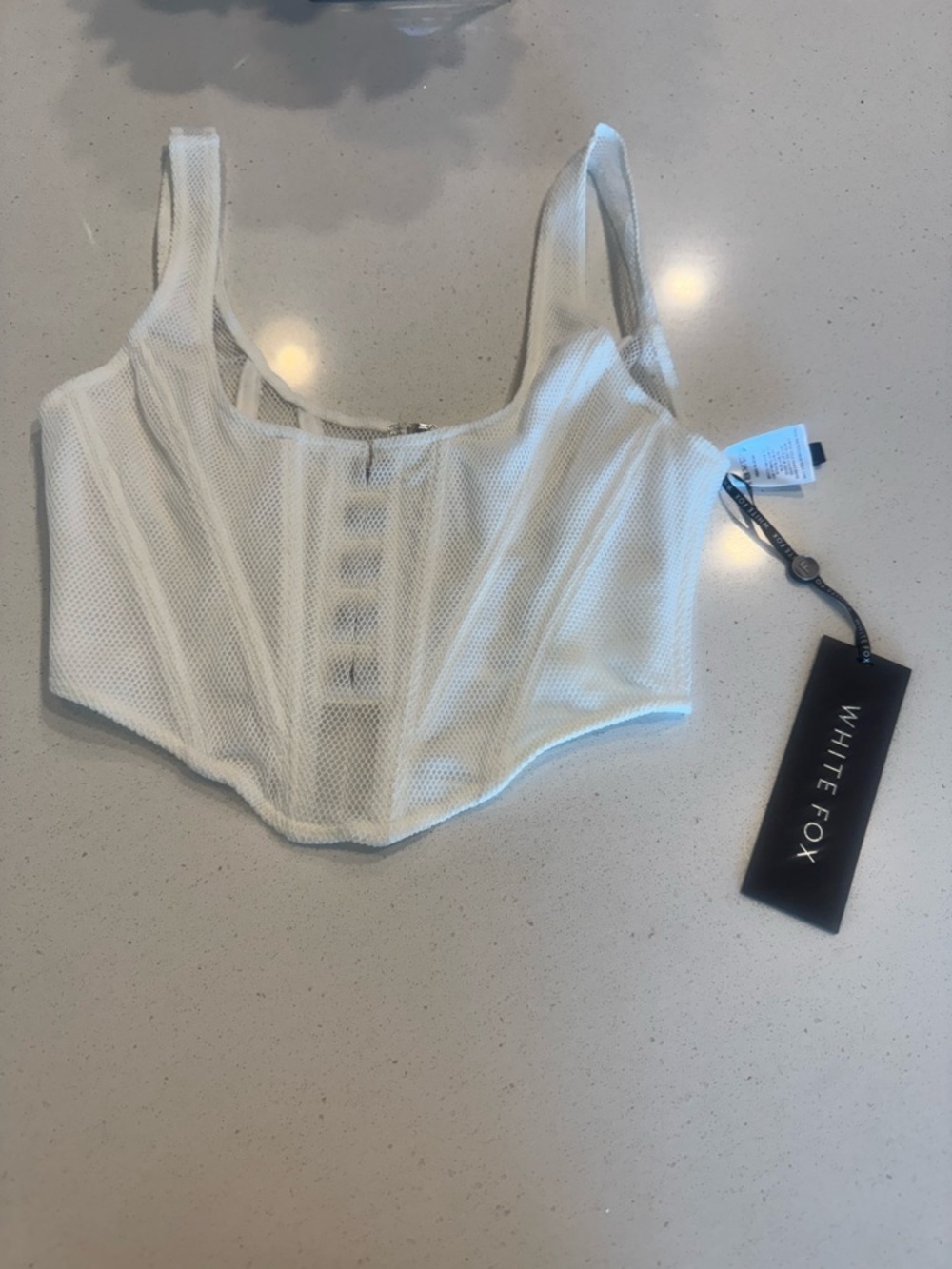 White Fox Boutique Black Hang Tag with Ribbon